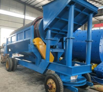 China Portable alluvial sand gold copper iron sand washing machine gold trommel screen for sale