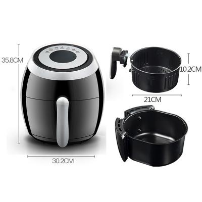 China Hotel Low Fat Lifestyle Hot Multifunctional No Oil Digital Mini Electric Healthy Smart 5.5L Deep Fryer Air Fryer for sale