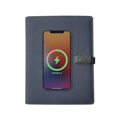 China Travel USB-C Charger Power Bank Notebook Powerbank Diary Planner A5 Printed Wireless Notebook with Power Bank and USB for sale