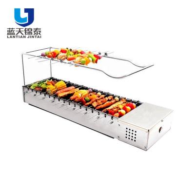 China Cafeteria Large Size Adjustable Rotating Rotisserie Rotisserie Energy Steak Barbecue Grill Machine Charcoal Grill for sale