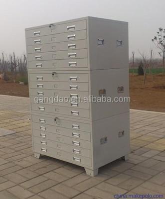 China Communal Facilities Metal Plan Drawing Storage Cabinet With Drawers for sale