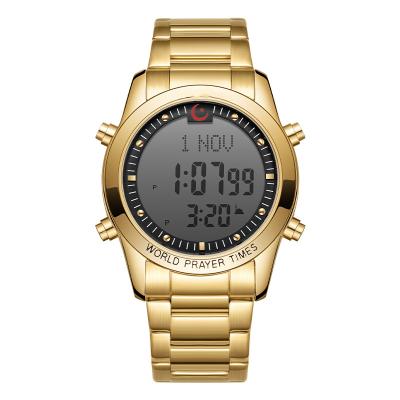 China Custom Hot Sale Full Calendar Gold Men Boy Digital Logo Watch Waterproof Stainless Steel Band Date Display Minimalist Sports Watch for sale