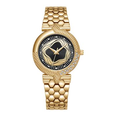 China OEM/ODM Logo Luxury Waterproof Round Serpentine Decoration Diamond Dial Quartz Watch Wristwatches for Female Women Ladies for sale