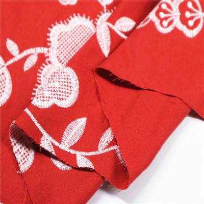 China Shaoxing factory high quality woven flower 100% Linen embroidery fabric for dress en venta