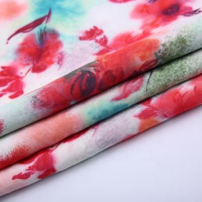 China Floral design plain style woven digital printing fabric viscose rayon for woman dress for sale