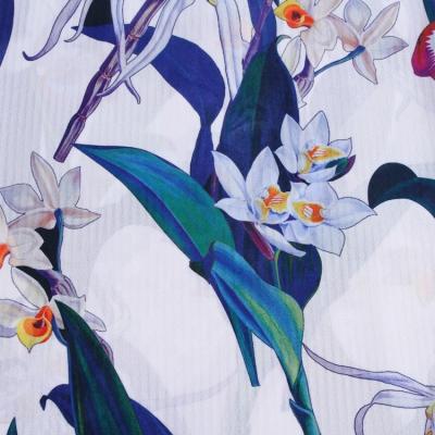 China Beautiful elegant floral pattern polyester price per meter Korean chiffon printed fabric for sale