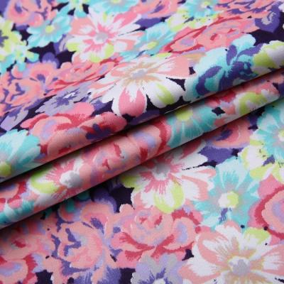 中国 Custom in stock color 97% cotton 3% spandex print satin fabric by the yard for women dress 販売のため