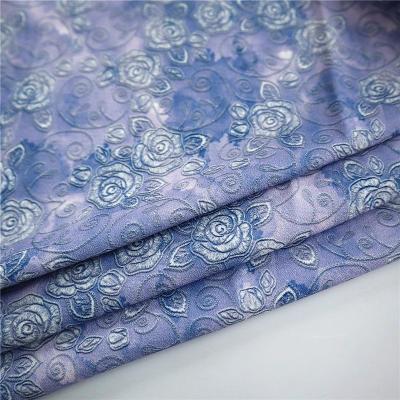 China Custom design NO MOQ floral digital print polyester spandex cerpr fabric for clothed Te koop