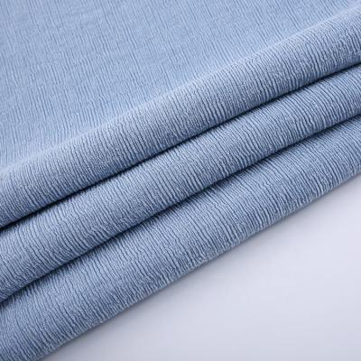 China Shaoxing textile soft sky blue crepe composition rayon nylon spandex fabric for dress en venta