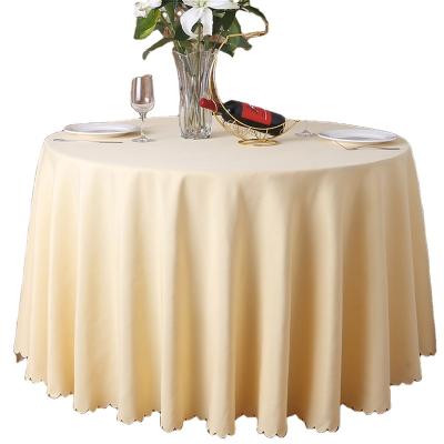 China Nice nappe de table factory white round table cloths polyester table cover Thick for wedding party tablecloths zu verkaufen