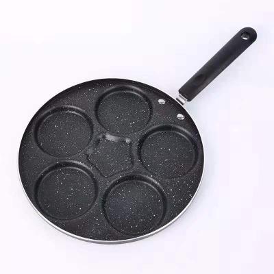 China New Style Minimalist Professional 5 Holes Aluminum Stick Pan Non Cooking Frying Pan For Egg Omelet Pan for sale