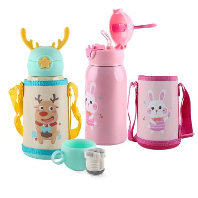 China PORTABLE 304 Multi Color Portable Vacuum Antler Thermos Stainless Coffee Mug With Straw for sale