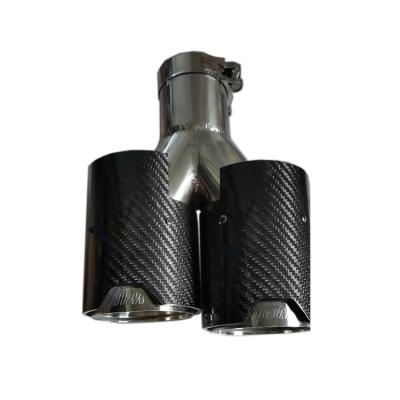 China New Four Outlet Stainless Steel Carbon Fiber Industrial Style Black Exhaust Tip End Pipe for sale