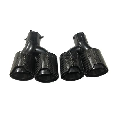 China High Quality Stainless Steel For BMW G20 G28 325 330 Bright Black Carbon Car Four Tail Throat for sale