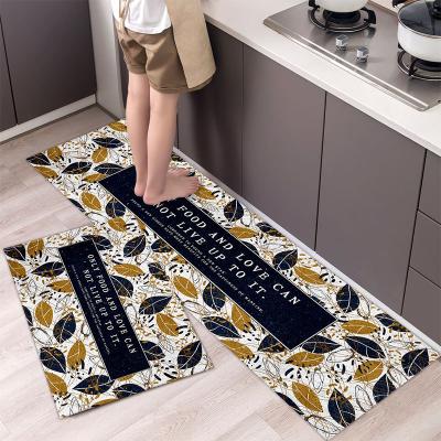 China Cheap Washable Customize Non Slip Yiwu Anti Slip 3d Printed Kitchen Rug Mat for sale