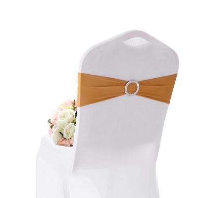 China Disposable Blue Spandex Wedding Chair Cover Sash For Hotel Chair Back Decoration for sale