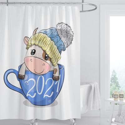 China 3d Cartoon Designer Cute Luxury Stocked Polyester Waterproof Kid Shower Curtain For Bathroom for sale