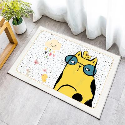 China Washable Crystal Velvet For Door Carpets 3d Printing Carpet Wholesale Supplies Cute Floor Home for sale