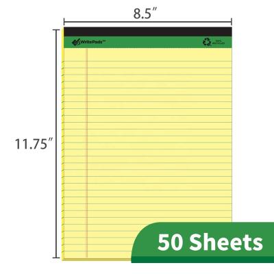 China Custom Wide Neat Notepad Pad Canary 50 Sheet Paper Pads 12 Packs for sale