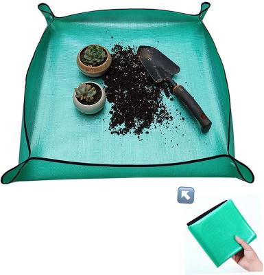 China Garden Plant Soil Tool F13 Indoor Succulent Soil Portable Garden Kneelers Transplanting Foldable Green Waterproof Potting Pads Tarp Pe Planting Mat for sale