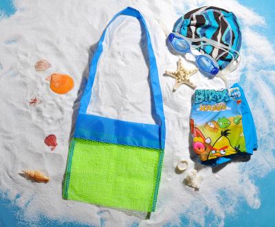 China Fashion Factory Wholesale Price Top Portable Children Sand Away Mesh Beach Bag Shell Collection Toys Carrying Storage for sale