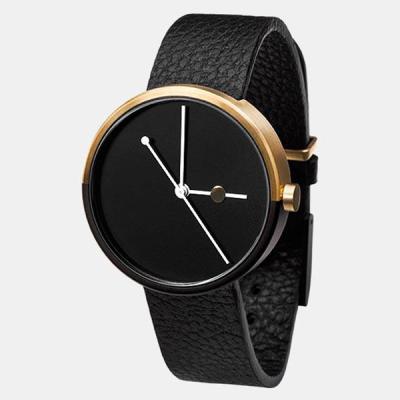 China 2022 wholesale unisex waterproof promotional fashion leather strap minimalist unisex watches for sale