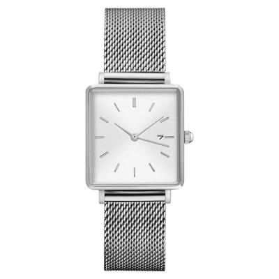 China Day/Date Square Women 2022 Luxury Ladies Wrist Watches Mesh Strap Waterproof Women Watch for sale