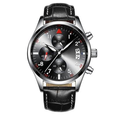 China Classic Power Reserve China Manufacturer Men Leather Chronograph Watch for sale