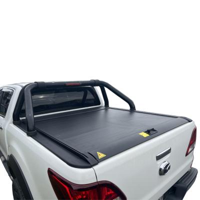 China Factory Supplier Sports Pickup Aluminum Alloy Tonneau Cover Roll Waterproof Folding Cover For Mazda BT-50 for sale