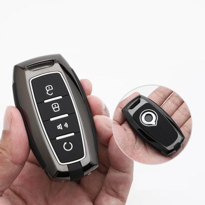 China Scratch Resistant Luminous Remote Button Car Silicone Key Case For GWM Canon X/L With Zinc Alloy Key Chain for sale