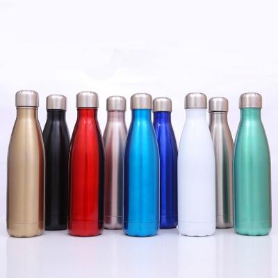 China PORTABLE Custom Vacuum Metal Sports Double Color Flask Wall Thermal Stainless Steel Water Bottles for sale