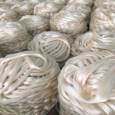 China China sustainable natural silk yarn: 60N/1 70% polyester 30% high quality tussah spun silk blended yarn for sale