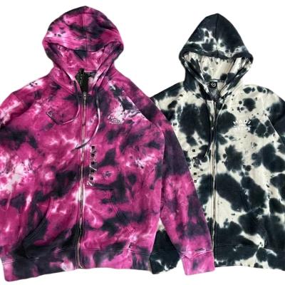 China New Anti-Wrinkle Casual Long Sleeve Sweater Loose Tie Dye Printed Warm Hoodie 100% Cotton With Pocket for sale