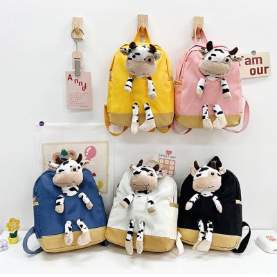 China New Nylon Calf Doll Backpack Kindergarten Students Kindergarten Baby Filling Schoolbag Little Girl's Backpack Plush Children for sale