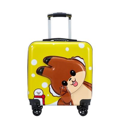 China Hot Selling ABS Amazon Custom Design Detachable Cartoon Kids Trolley School Bag Smart Luggage Bag For Kids for sale