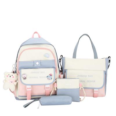 China Other Fashion Student Schoolbag Set Multiple Bags Backpack Bag With Cute Pendant for sale