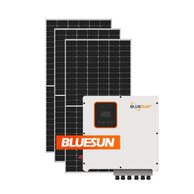 China Bluesun 8KW 10KW 12KW Home Solar Power System 8000w 10000w 12000w Hybrid Solar Power Kit For Home for sale