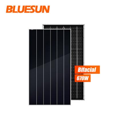 China bluesun 650w 660w 670w mono solar panels solar offset commercial solar power 210mmx210mm for sale