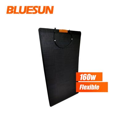 China Semi Flexible Solar Panel Black Lightweight 100w 110w 160w Staggered Solar Panel For Car for sale