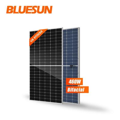 China Bluesun Solar Power System Dual 460w Bifacial Monocrystalline 460w Glass Solar Panels Price In USA Warehouse for sale