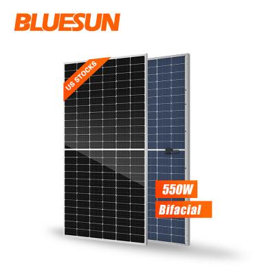 China Bluesun USA Solar Stock Home System Solar Panels 540w 545w Powerful 540 Watt Solar Panel 550w Bifacial Photovoltaic Solar Panel For Sale for sale