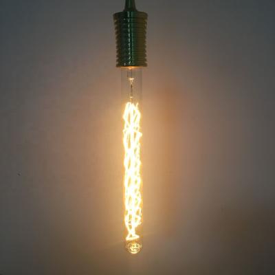 China Decorative T30 Edison bulb 220V E27 40W 60W vintage brass filament T28 300MM T8 edison carbon edison incandescent lamp for sale