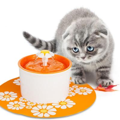 China Sustainable Small Flower Cat Dog Round Bowl Fountain Electric Automatic Water Feeder Pet Supplies Container for sale