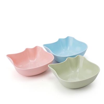 China Round Plastic Cartoon Viable Shape Container Pet Food Bowl Candy Color Pet Food Utensils for sale