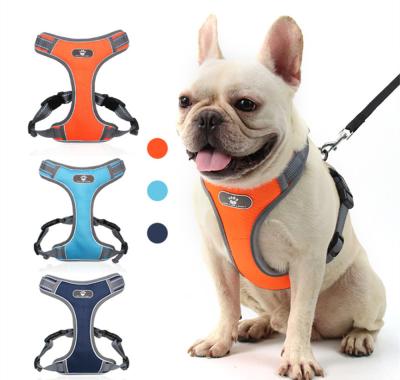 China New Breathable Breathable Mesh Dog Harness Large Pet Traction Rope Pet Reflective Vest for sale