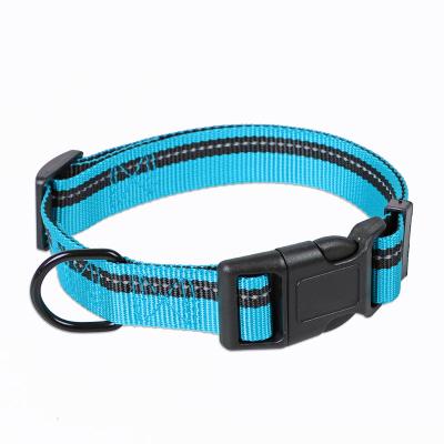 China Custom Viable Pet Dog Walking Collar Nylon Reflective Simple Outdoor Adjustable Pet Walking Collar with Matching Harness and Leash for sale