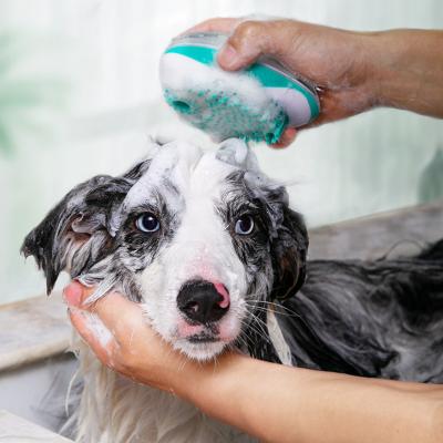 China Viable pet supplies multi-function massage pet bathing brush small and medium cat and dog ABS material bathing brush for sale