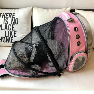 China New Design Fashion Pet Backpack Breathable Expandable Foldaway Space Capsule Comfortable Transparent Carrying Cat And Dog Backpack for sale