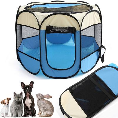 China Folding Cloth Fence Indoor Octagonal Indoor Octagonal Fence Oxford Cage Portable Pet Dog Cat Cage Cooling Outdoor Tent for sale