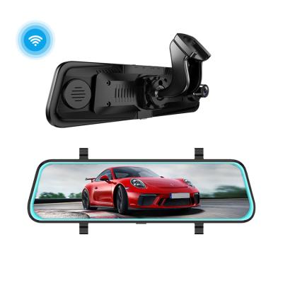 China Waterproof 9.66 Inch IPS 2.5D HD Touch Screen Rear View Mirror Camera Voice Control 1080p Smart Car Dash Cam for sale